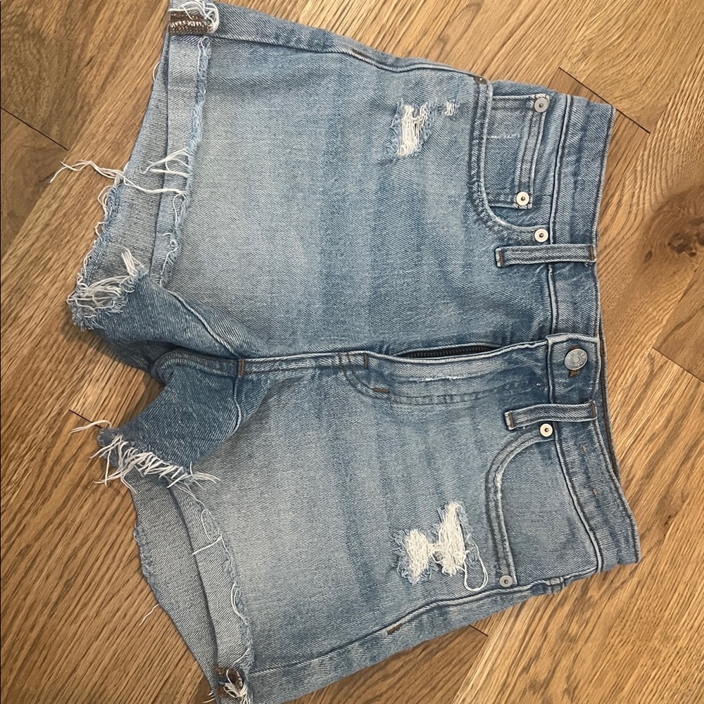 Madewell Light Blue Distressed Jean Shorts